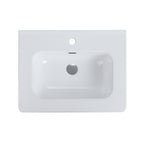 Integrated Glossy White Ceramic Sink