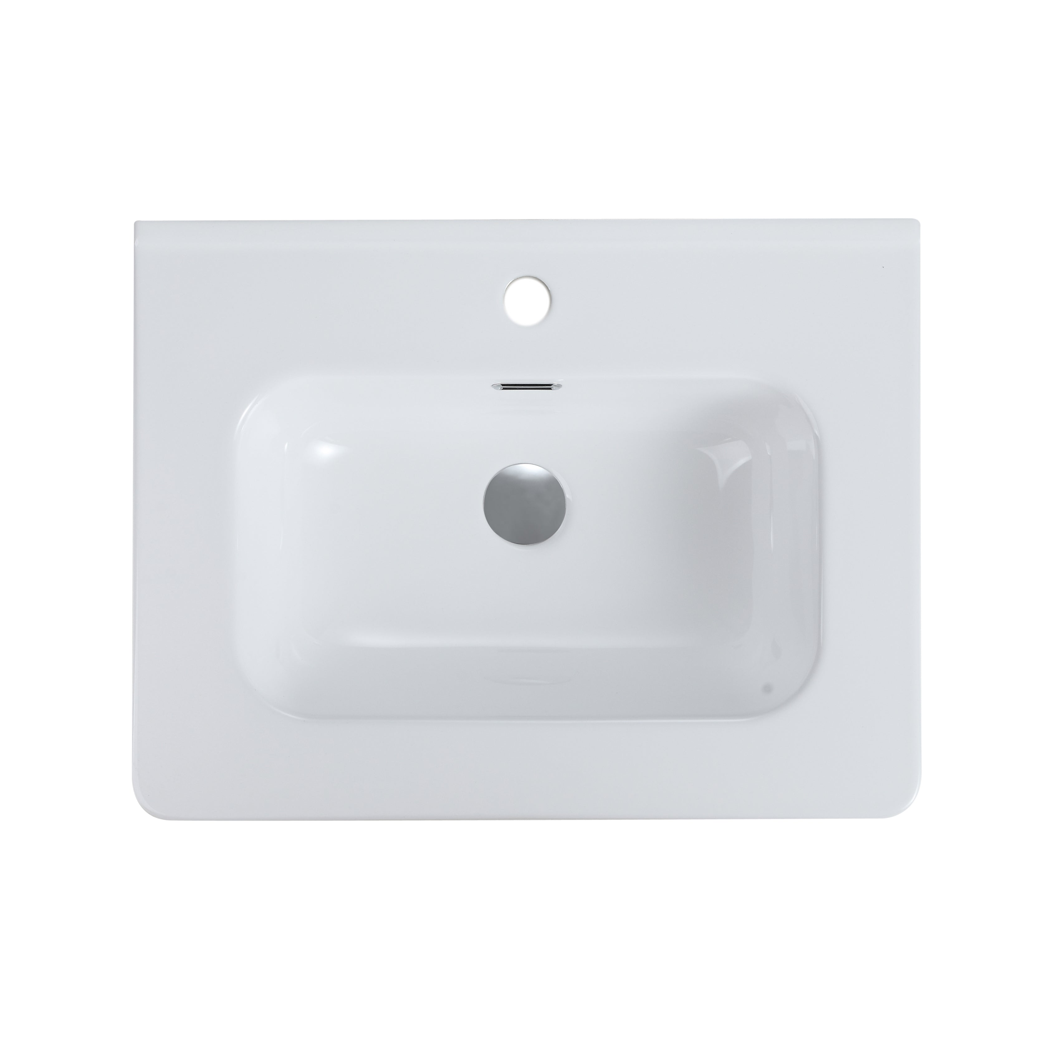 Integrated Glossy White Ceramic Sink