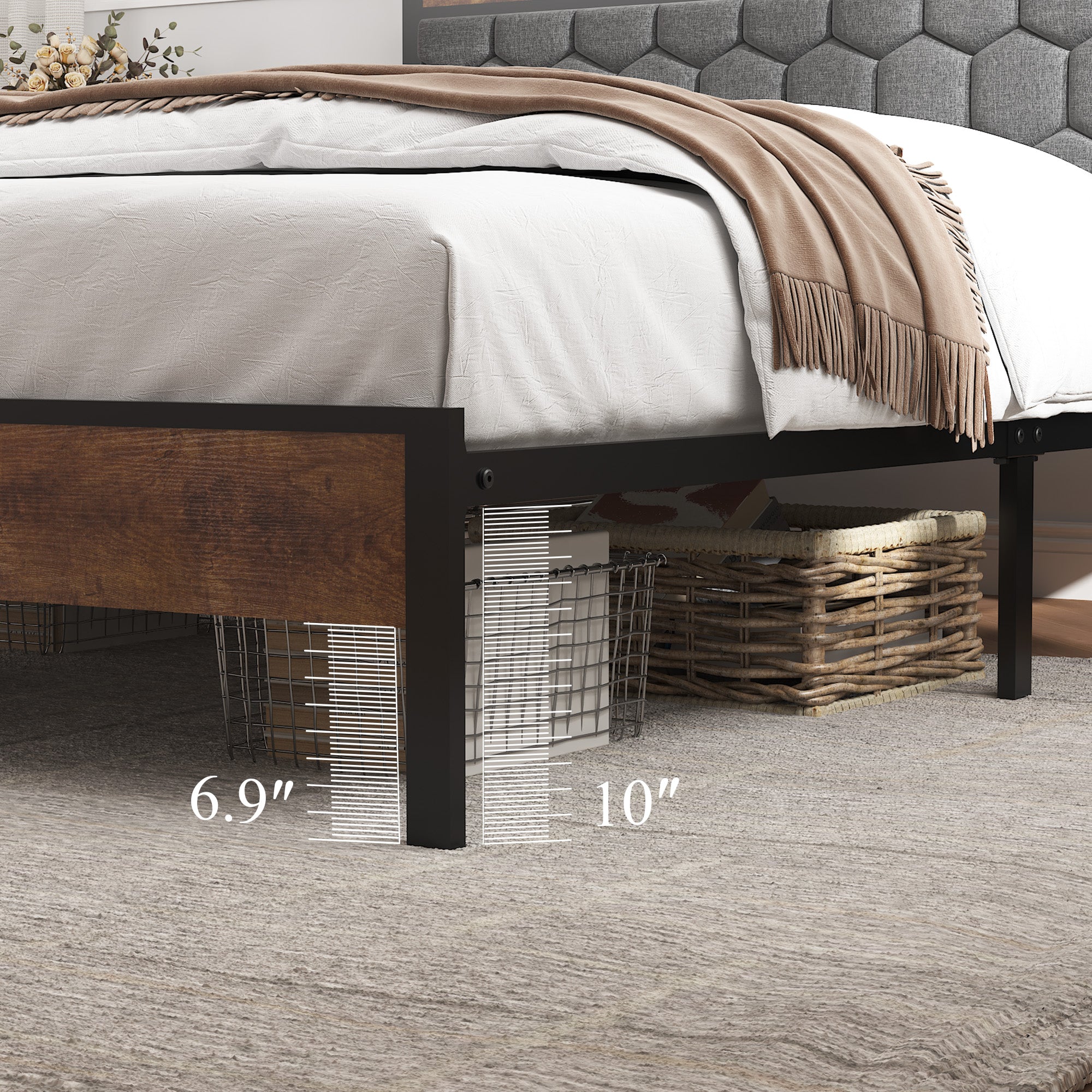 Full Size Wooden Platform Bed Frame