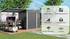 12x4ft Metal Lean to Shed with Open-Sided Pergola
