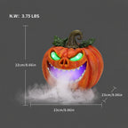 Halloween Pumpkin Monster Mist Maker, LED Light Up Fogger Figurine