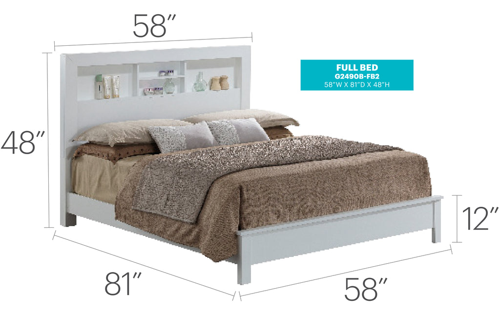 Transitional Style Full Bed In Crisp