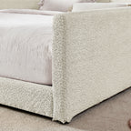 Full Size Upholstered Platform Bed with Cute Rabbit Ear Headboard