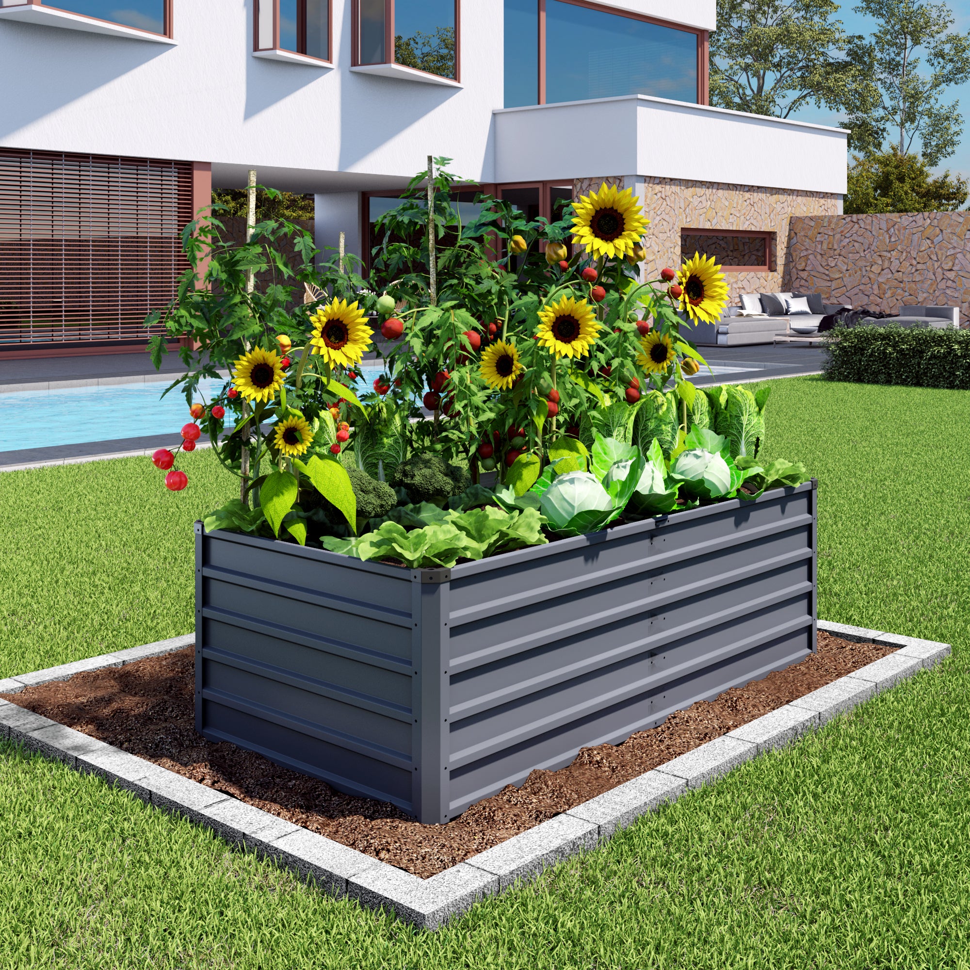 6x3x2ft Large Raised Garden Bed