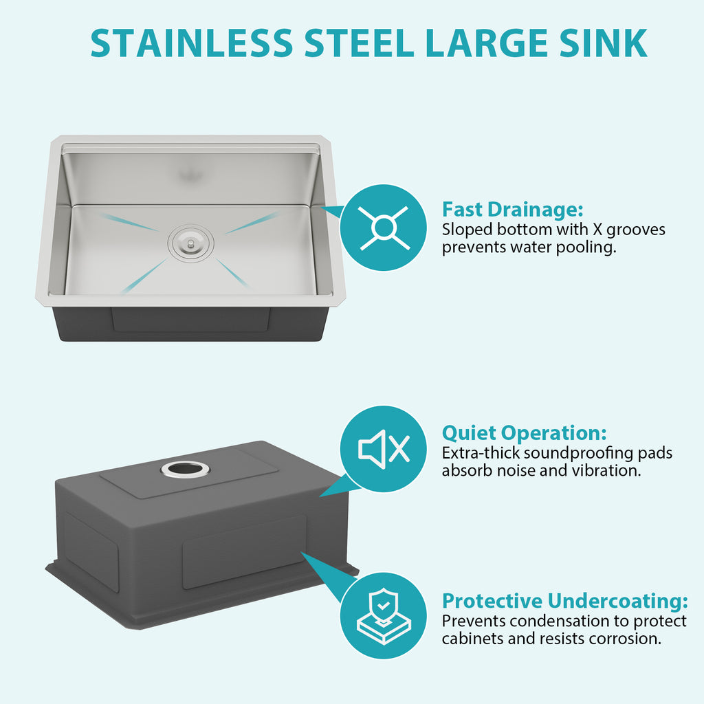 Single Bowl Undermount Workstation Kitchen Sink