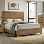 Walnut / Chestnut 3pc Queen Size Bedroom Set with Nightstands