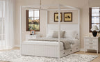 Modern Queen Size Canopy Platform Bed with Trundle