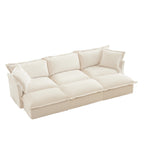 Living Room Sofa Slipcovered Sofa 3 Seater Sofa With 3 Ottomans
