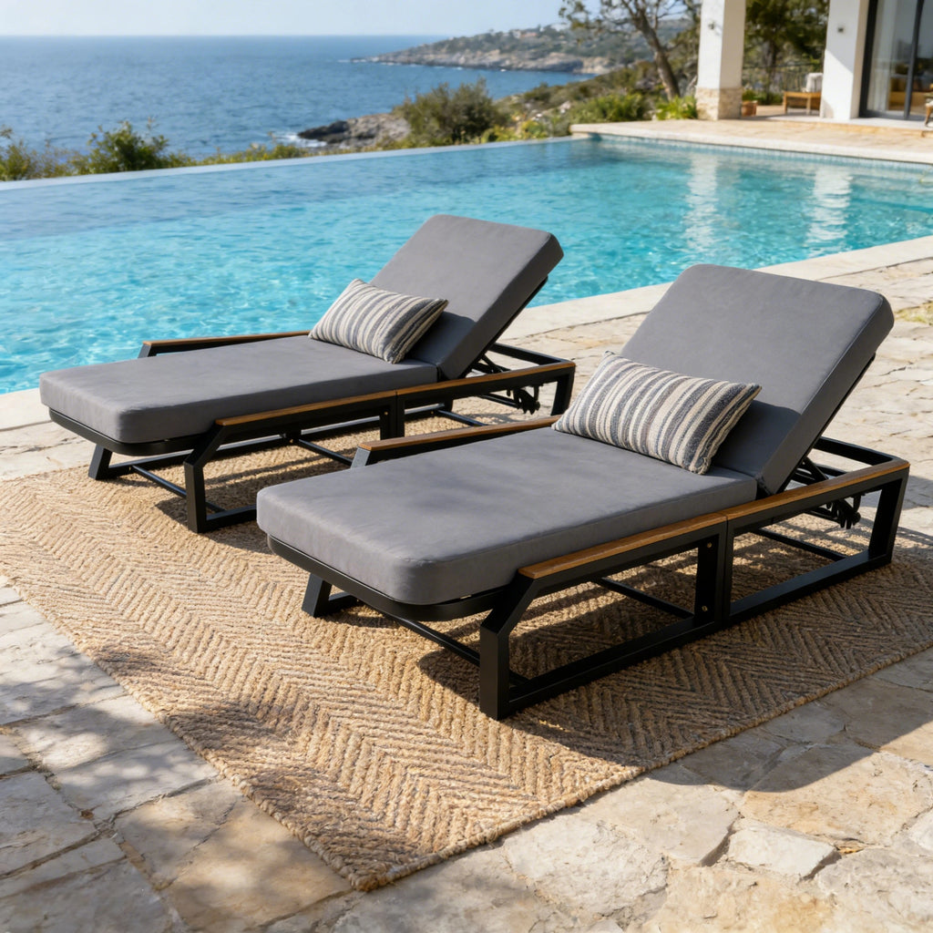 Adjustable 5-Position Outdoor Chaise Lounge