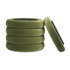 Fuji 19" Oversized Round Storage Ottoman, Olive