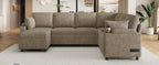 109.9" U-Shaped Sectional Sofa Bed with Storage