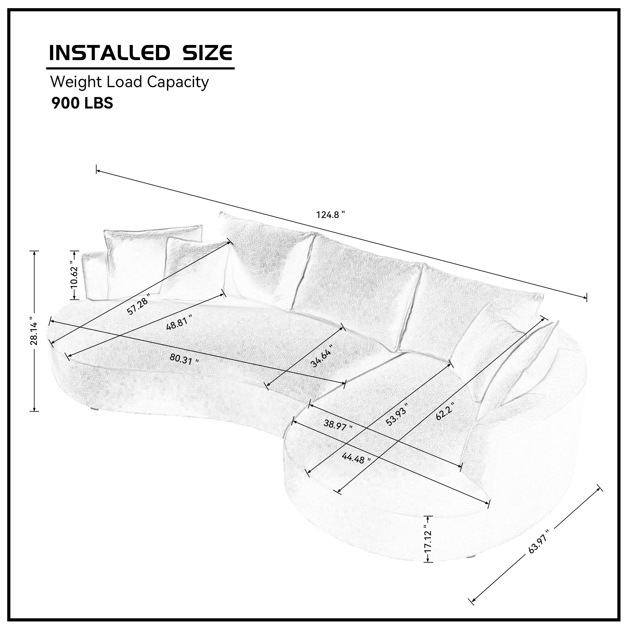 Oversized Sectional Sofa with Chaise