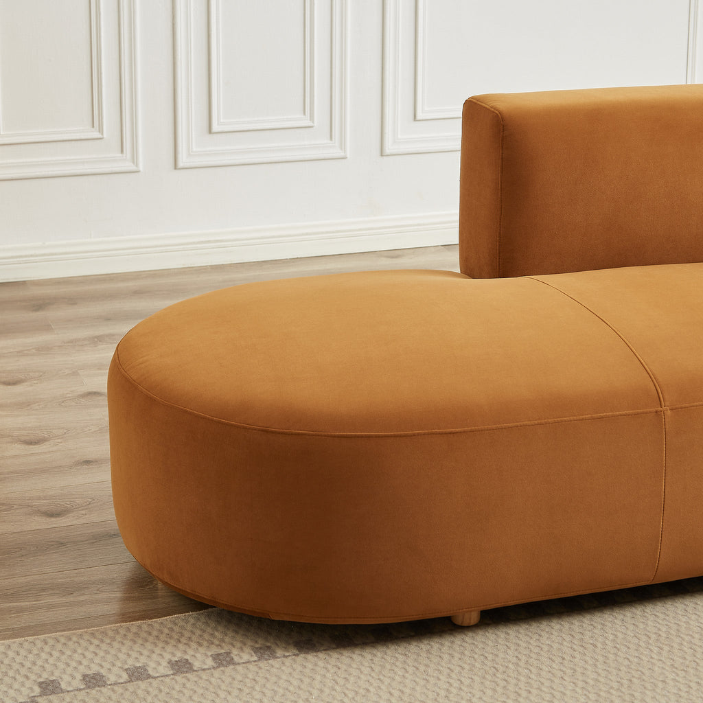 Orby Velvet Sectional Sofa Right Facing