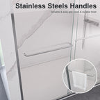 44"-48"W x 72"H Semi-Frameless Double Sliding Shower Door