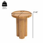 Round Solid Wood End Table