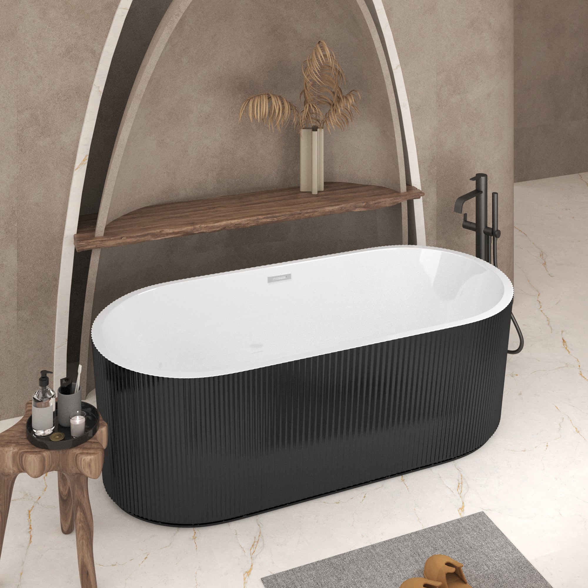 67" Linear Acrylic Freestanding Bathtub