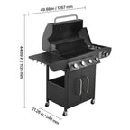 4 Burner Propane Gas Grill with Side Burner