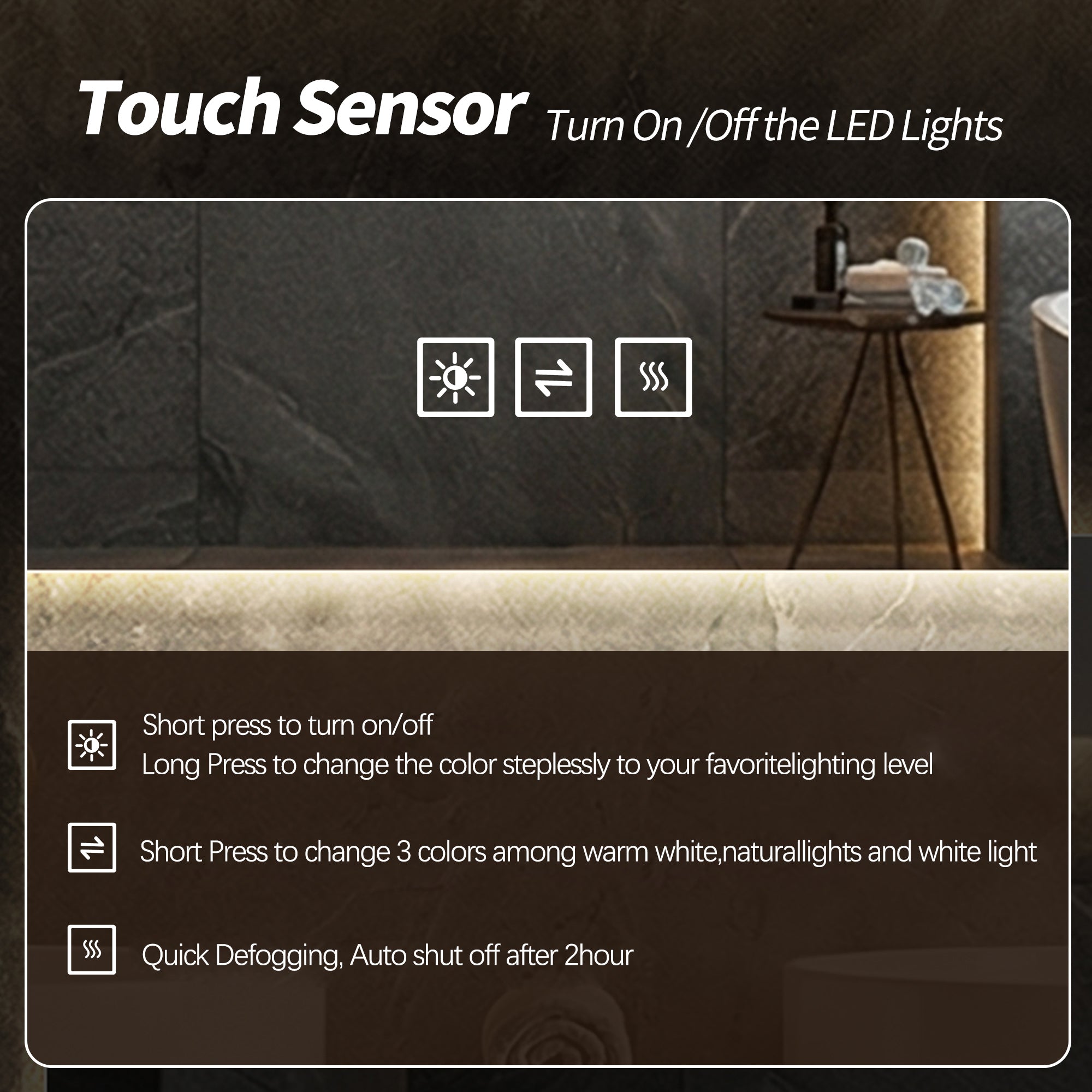 48 In. x 24 In. LED Bathroom Vanity Wall Mirror