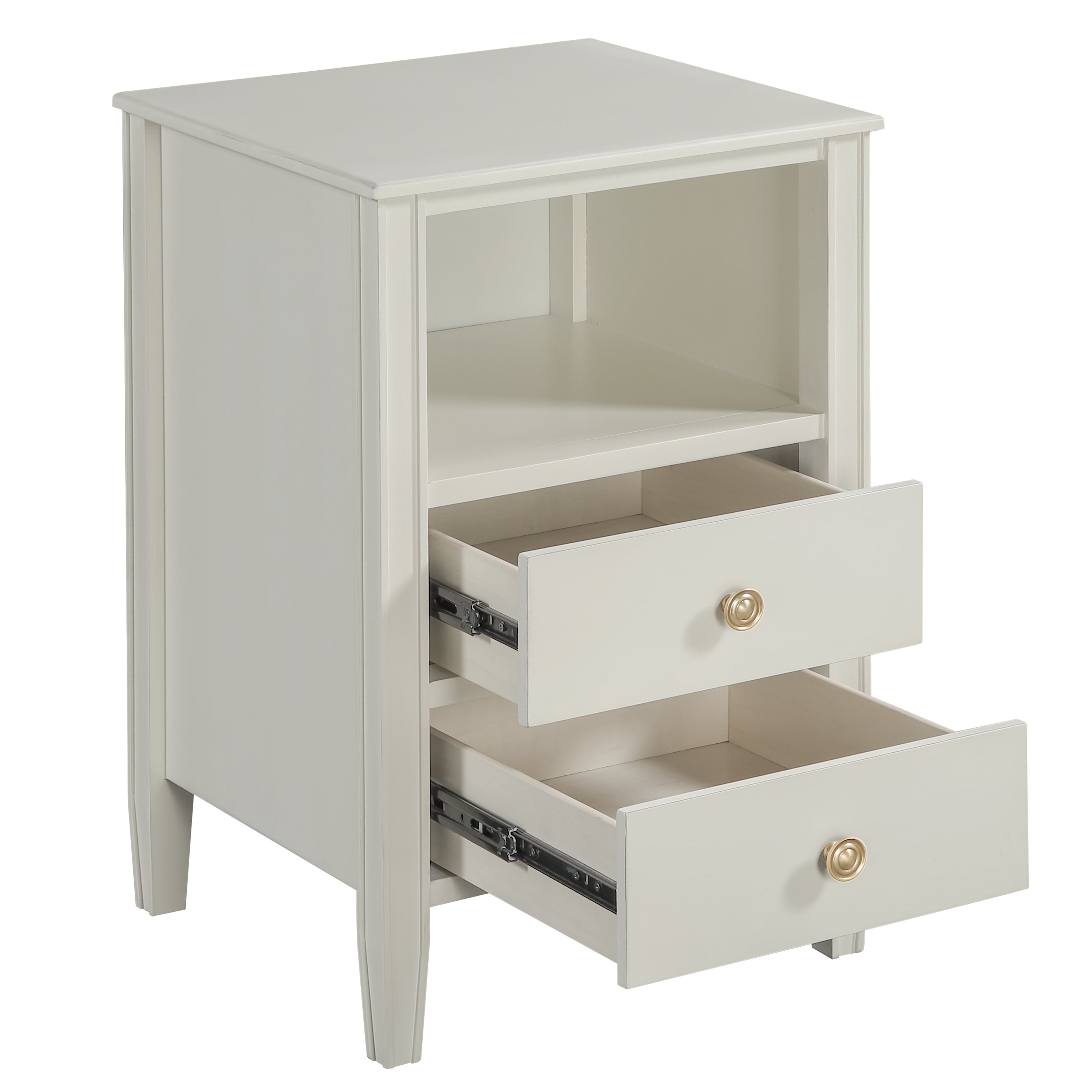 Winston 2-Drawer Storage Nightstand - Antique