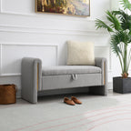Modern Teddy Bed End Bench with Arms and Storage
