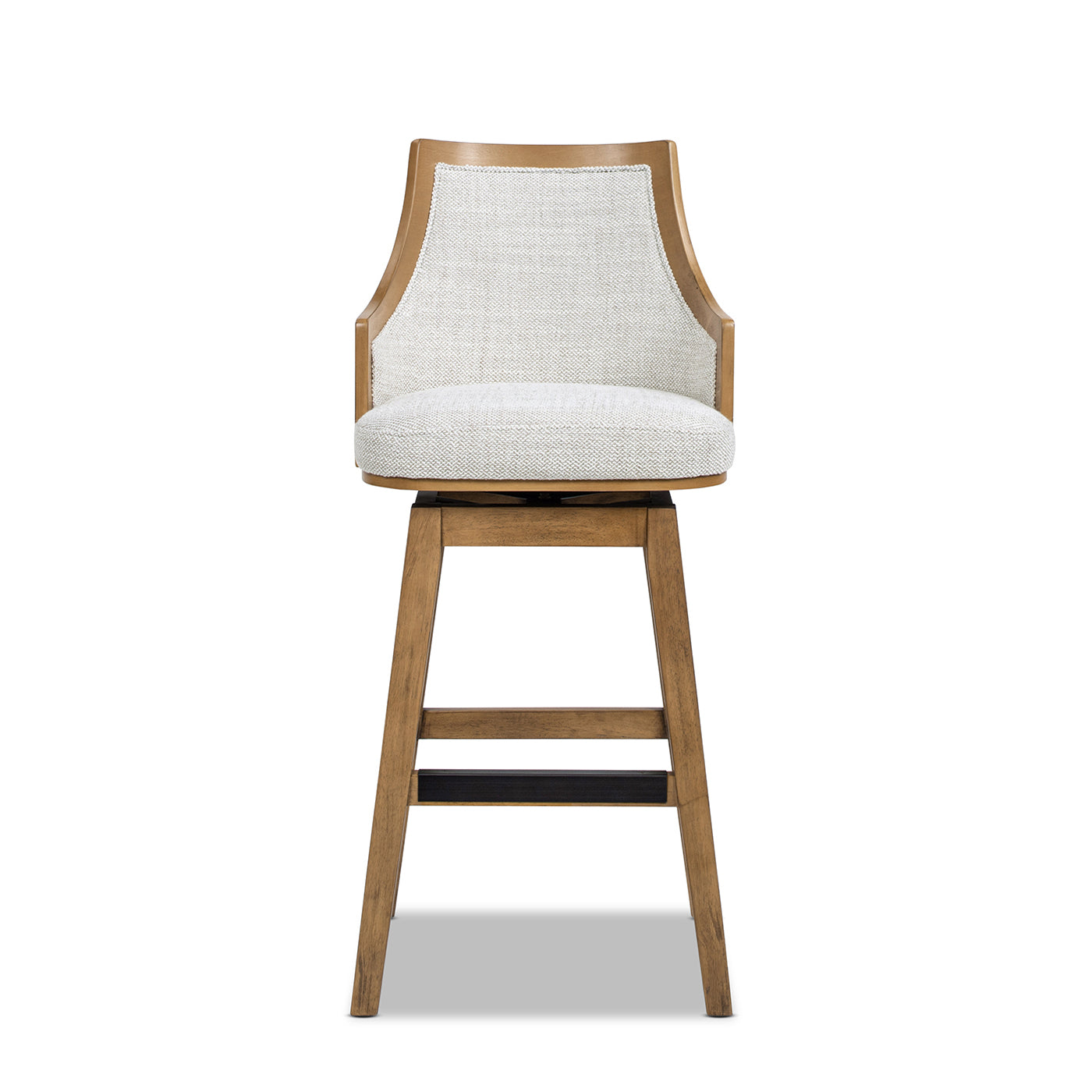 Bahama 30" Cane Rattan High-Back Swivel Bar Stool