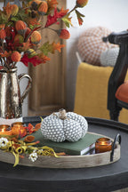 Set of 4 Knite Pumpkin Ornaments for Holiday Decor