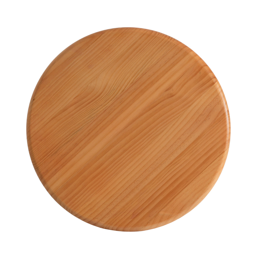 Natural Pine Wood Round End Table