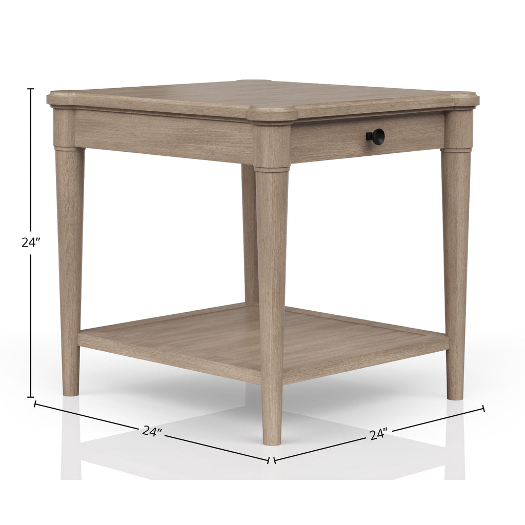 Sand Finished End Table With Storage Drawer