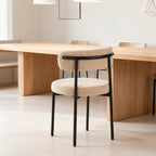 Medieval Modern Dining Chair Set, 4 Pieces, Round Seat Cushions