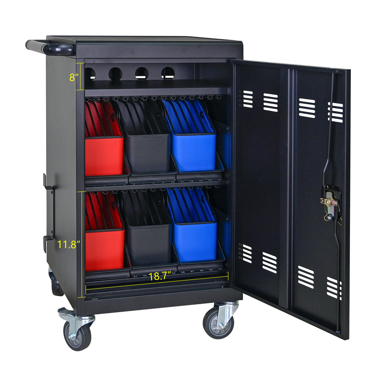 Tablet Laptop Device Basket for Mobile Charging Trolley - Black