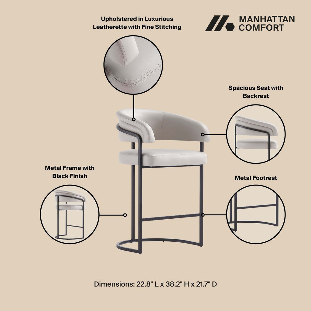 Augusta Metal Upholstered Counter Stool