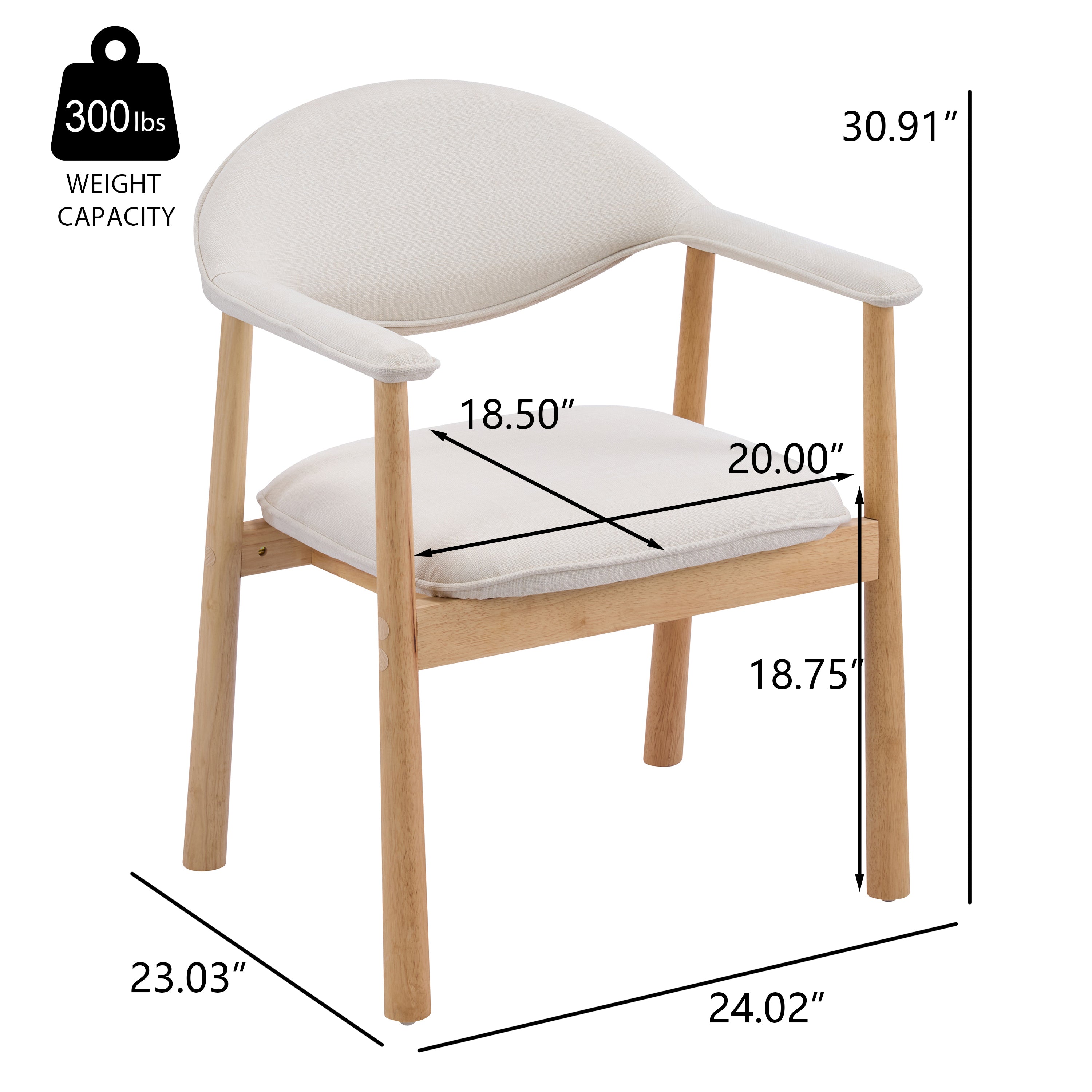 Upholstered Dining Chairs with Curved Back
