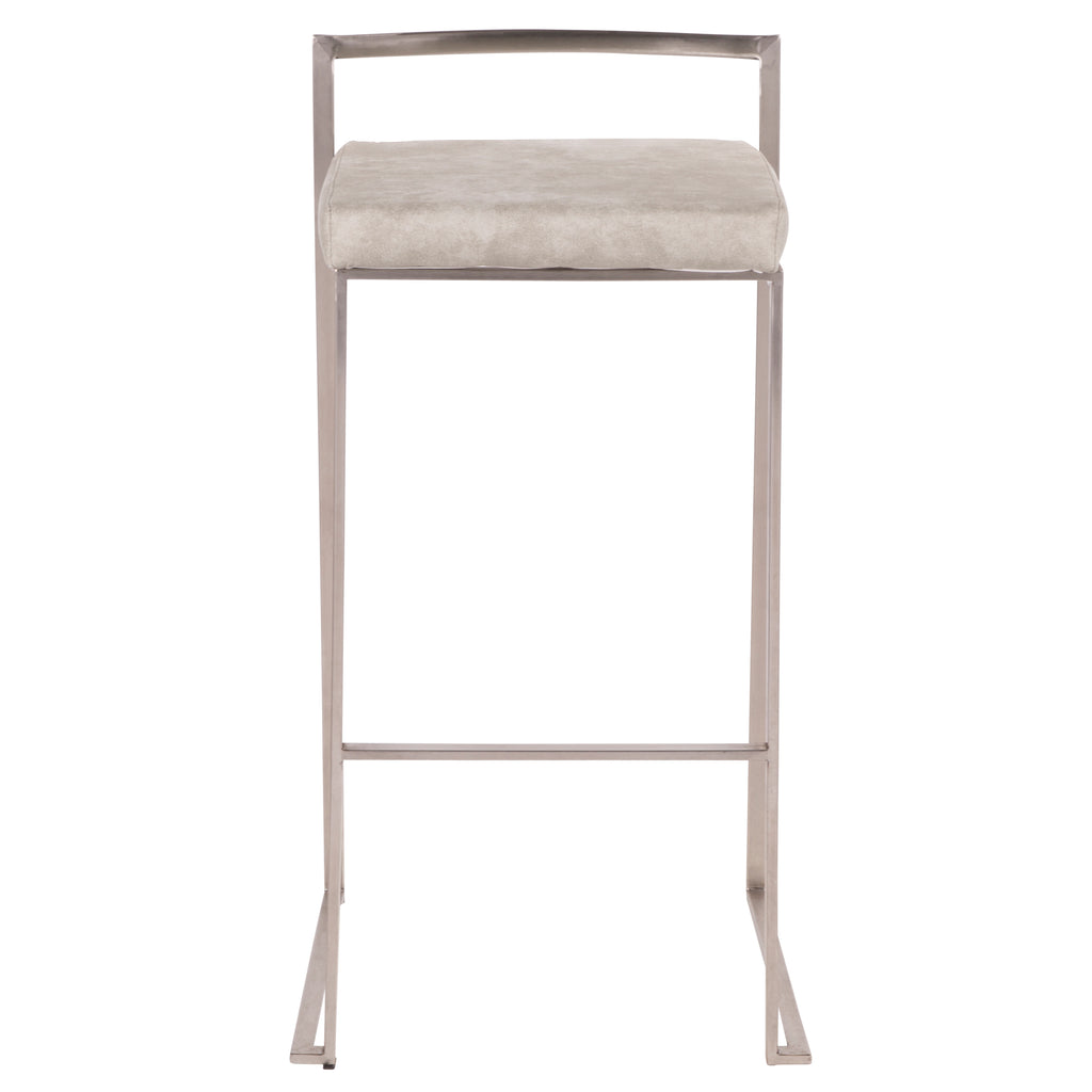 Contemporary Stackable Barstool in Stainless Steel with Light