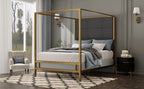 Gold Metal Canopy Bed