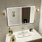 48" x 32" LED Bathroom Mirror with Brushed Aluminum Frame