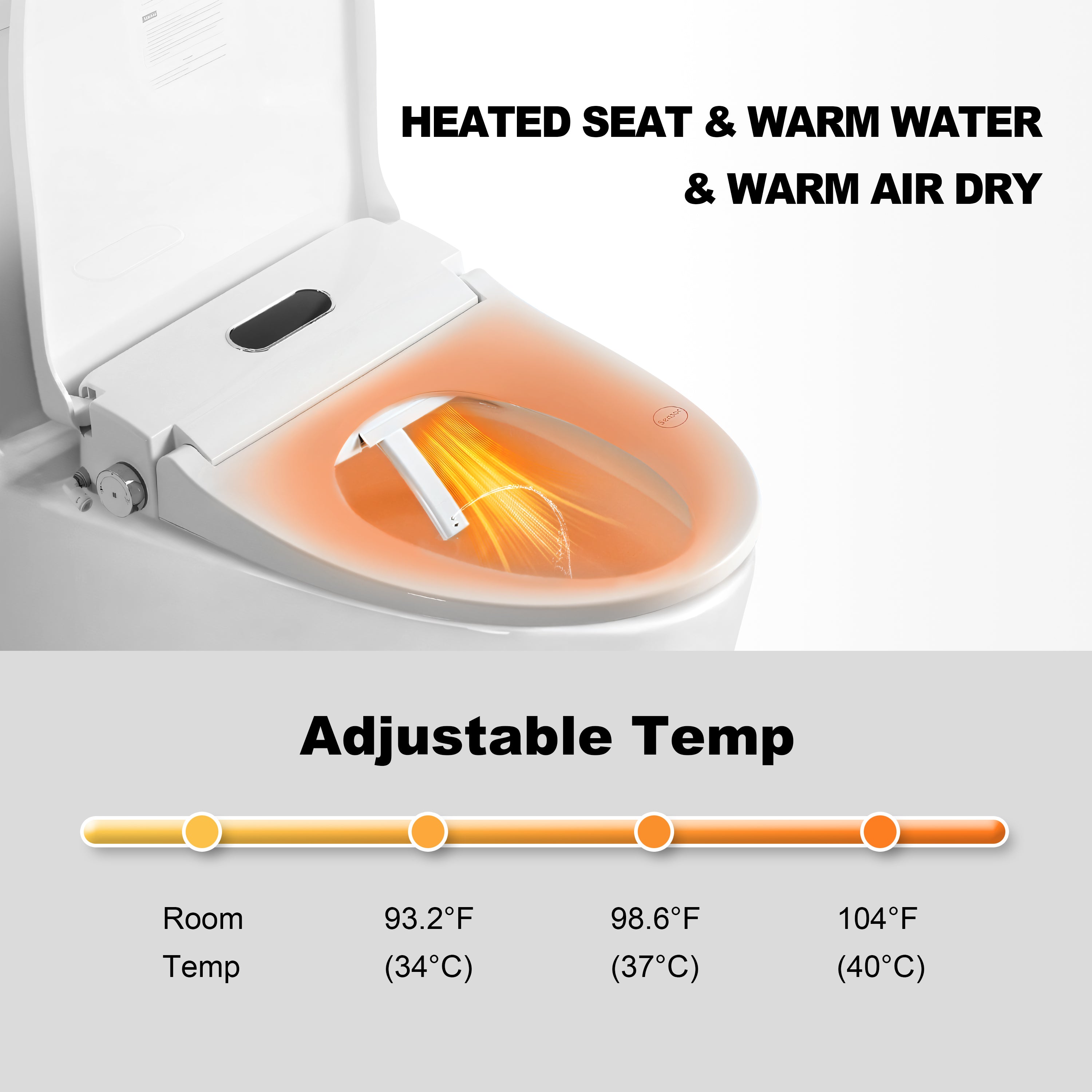 Smart Bidet Toilet Seat with Adjustable Heated Features