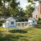 Large Wooden Chicken Coop with Double Nesting Boxes