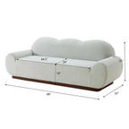 88in. Round Arm Cloud Curved 3 Seater Modern Upholstered Boucle Sofa