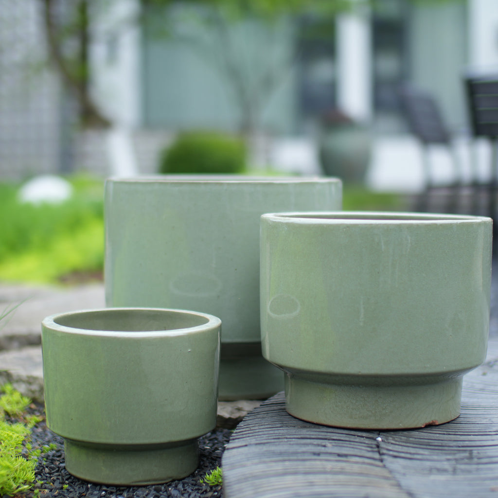 Handmade Solid Glaze Ceramic Planter Set of 3