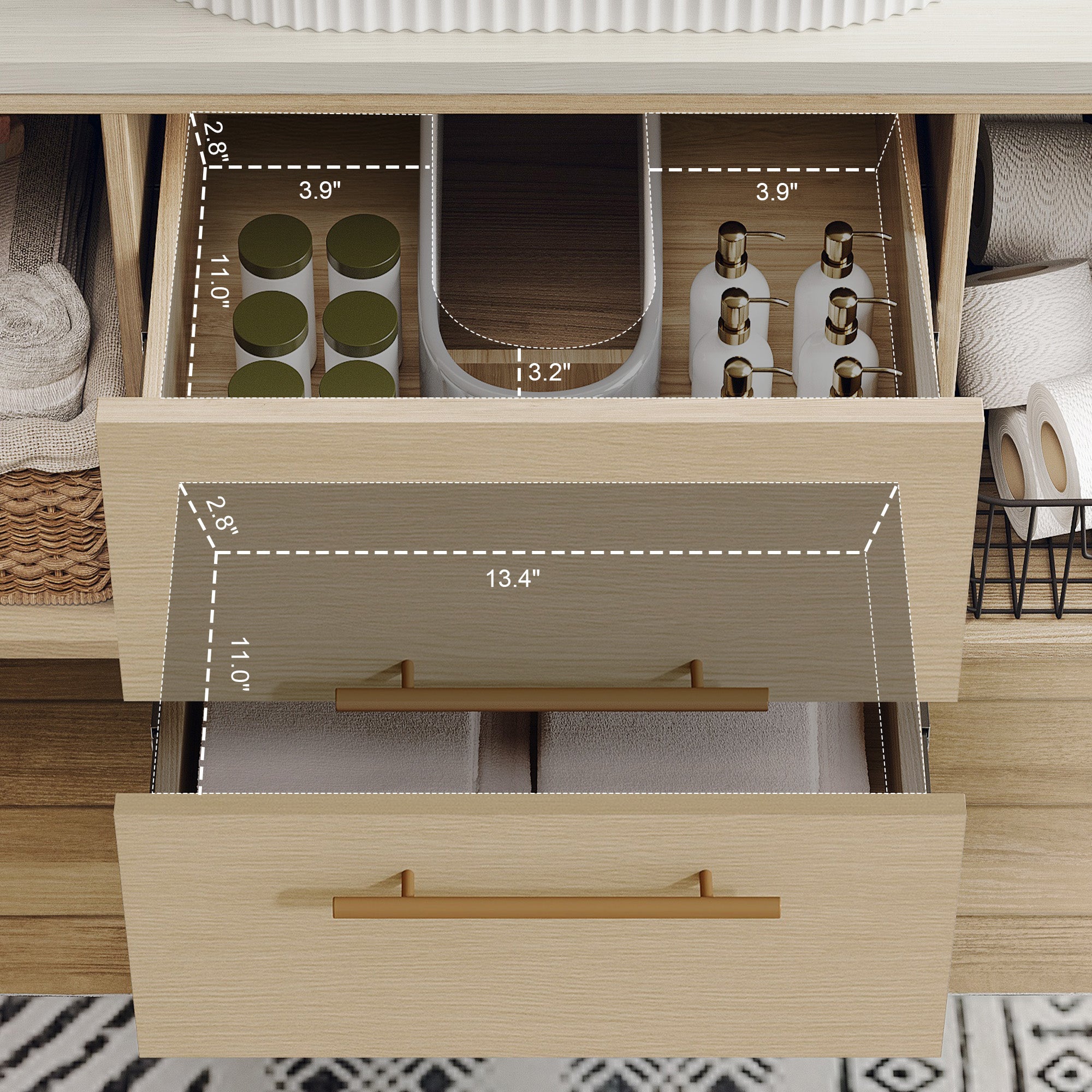 Modern 39.3 Wall-Mounted Bathroom Vanity