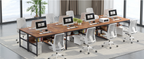 78.7" Double Desk for Two Persons with Bookshelves