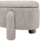 Hugo 49" Oval Fully Upholstered Storage Bench in Boucle