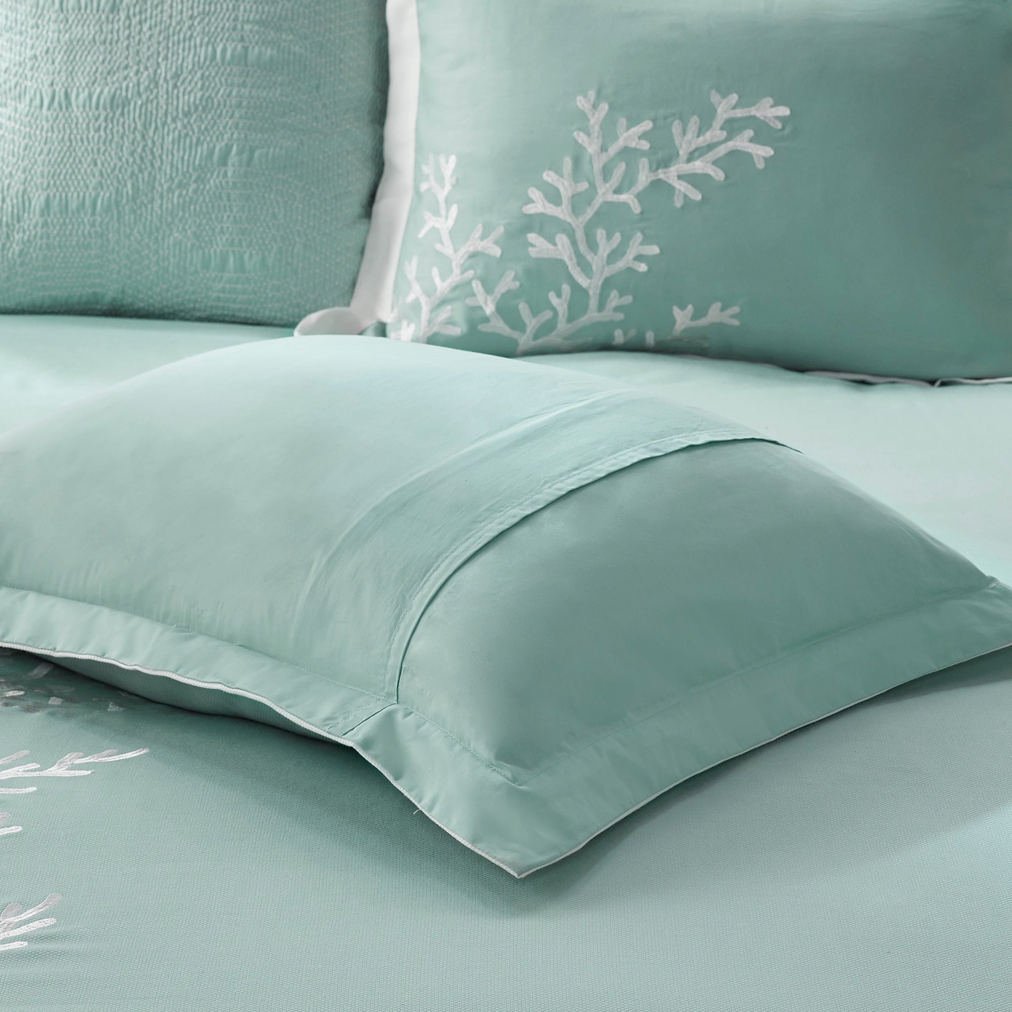 Oversized Cotton Jacquard Comforter Set Aqua King