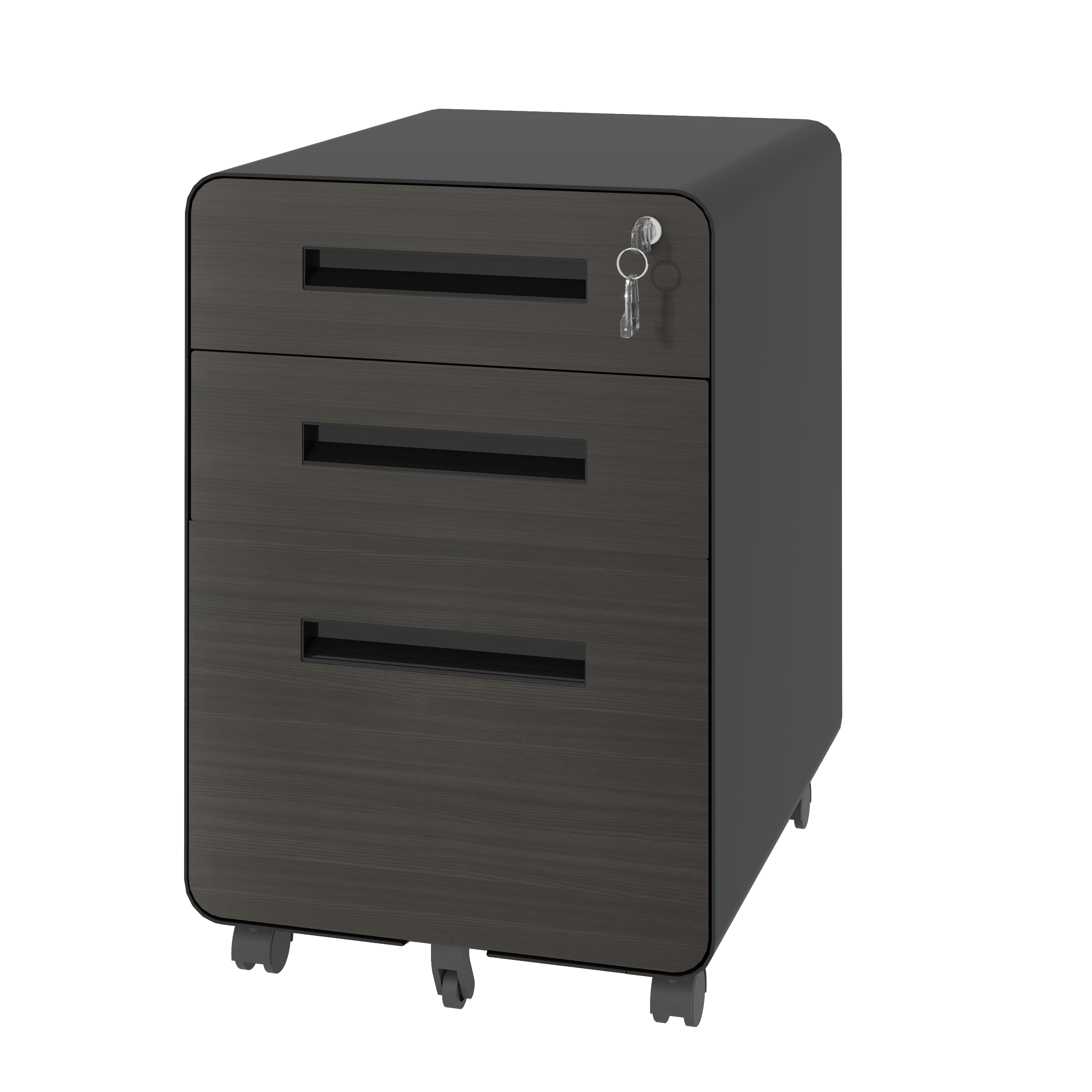 3-Drawer Mobile File Cabinet with Lock