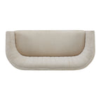Corduroy Recessed Arm Loveseat (Beige + Walnut)