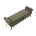 60" Modern Storage Bench with Mid-Century Wood Legs