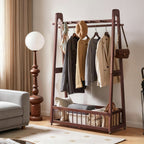 Solid Wood Freestanding Clothing Garment Rack