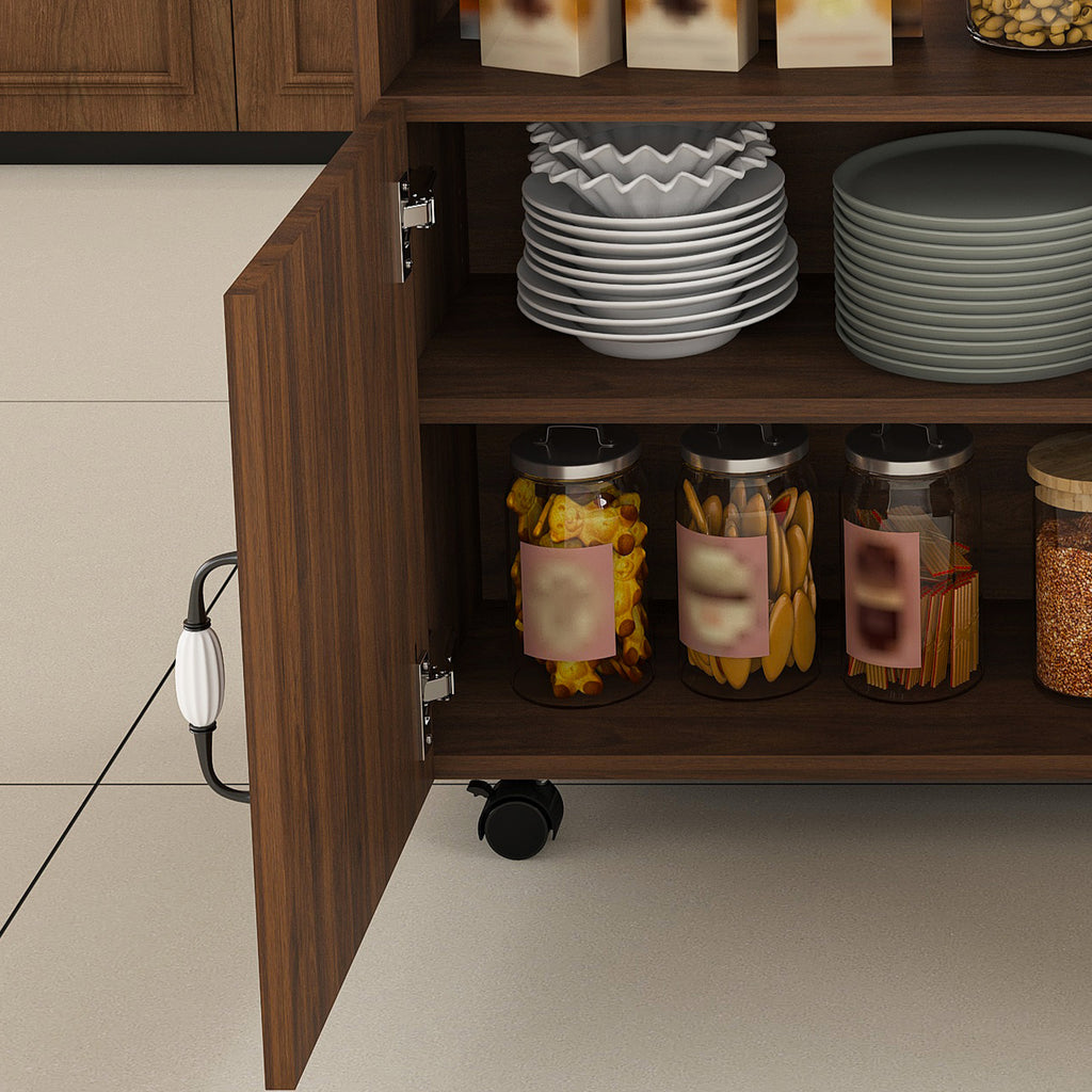 Multi-Functional Folding Table with Storage Shelves