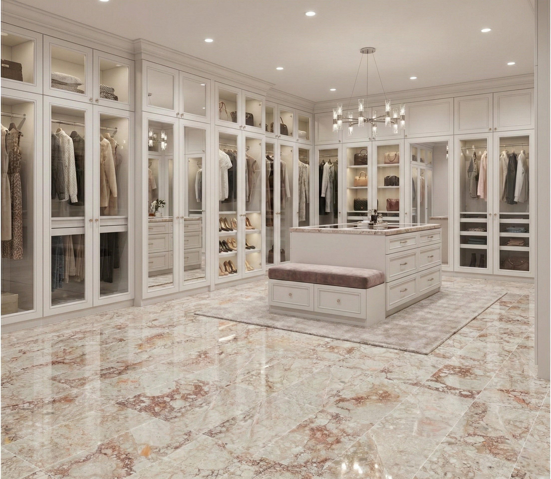 12x24 Pink Natural Marble Polished Tiles