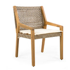 Outdoor Dining Chair Set - Acacia Wood and Wicker